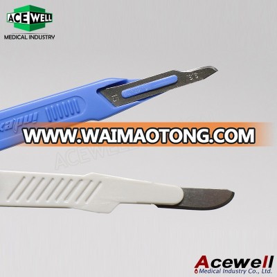 Acewell Hot Sale Sterile Disposable Surgical Scalpels with Plastic Handle