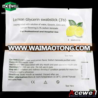 Acewell Medical Free Sample Lemon Glycerin Swab Sitcks