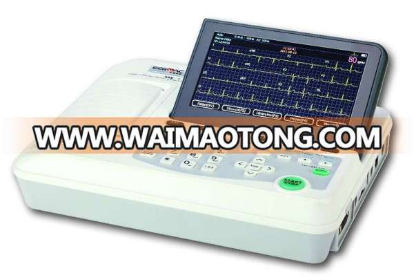 7 inch LCD and support external printer FULL-FUNCTION 3 channel ECG machine